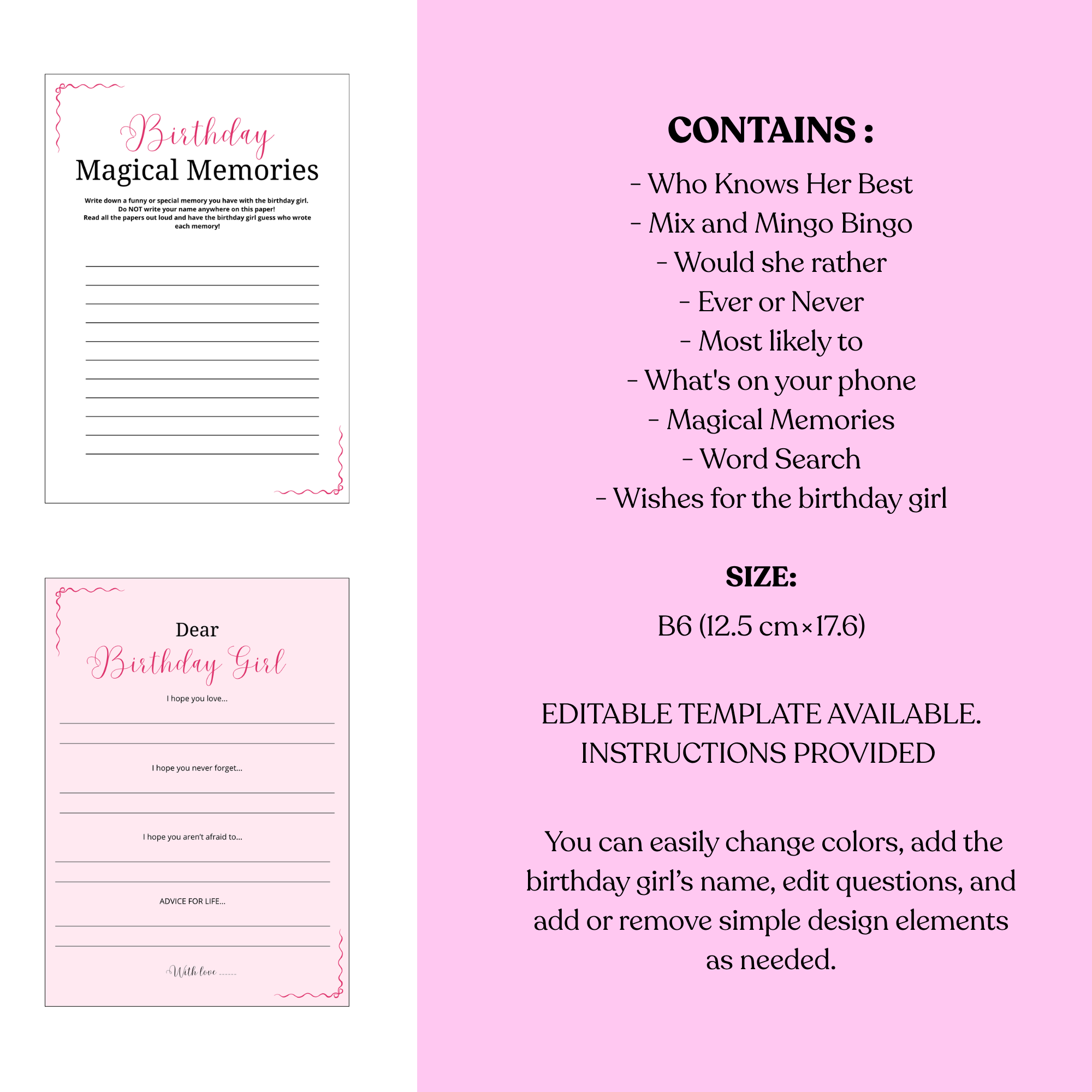 Birthday Games For Her | Pink Ribbons