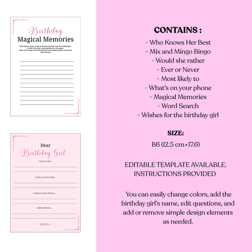 Birthday Games For Her | Pink Ribbons