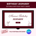 Crimson Noir Themed Editable Birthday Jeopardy Template