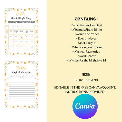 Floral Birthday Games for Her Bundle