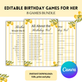 Lemon Yellow Birthday Games for Her Bundle
