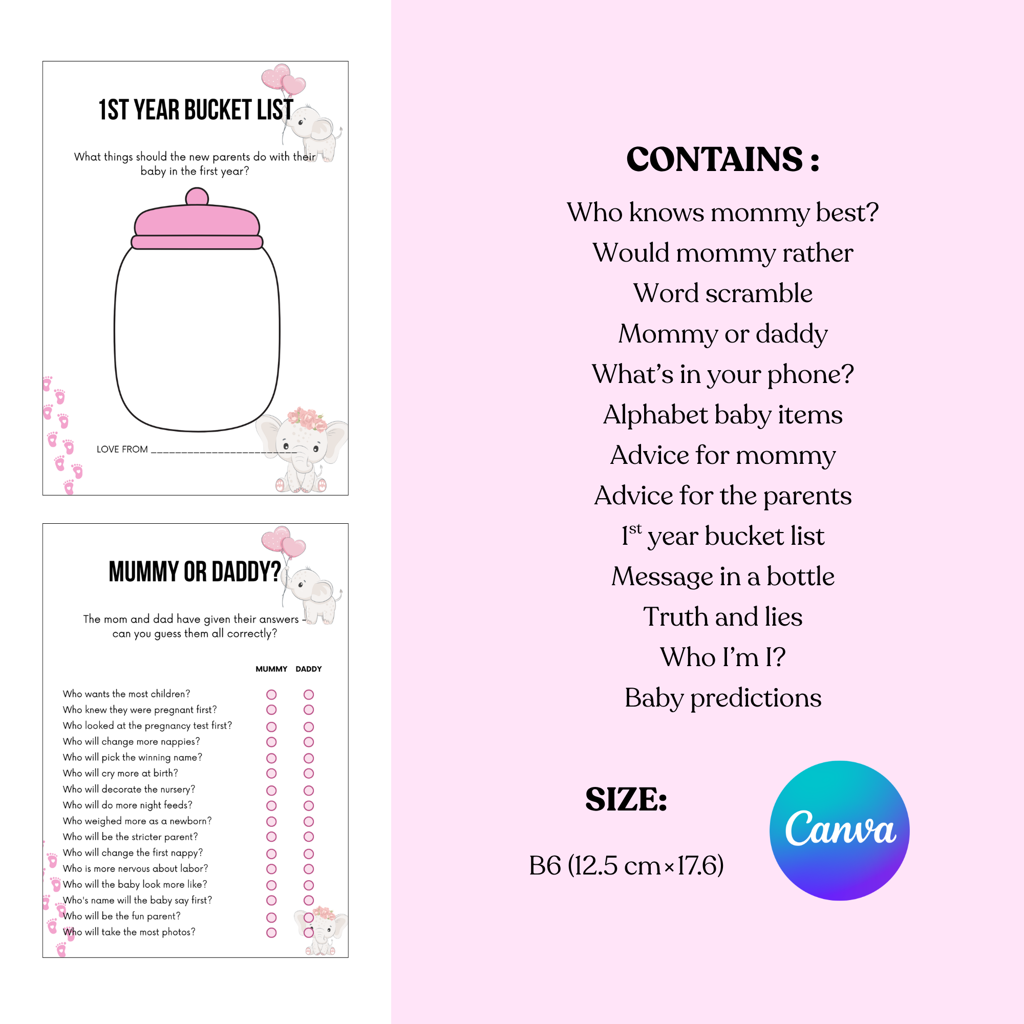 Pink Themed Baby Shower Games