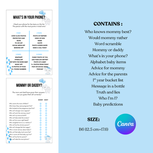 Blue Themed Baby Shower Games