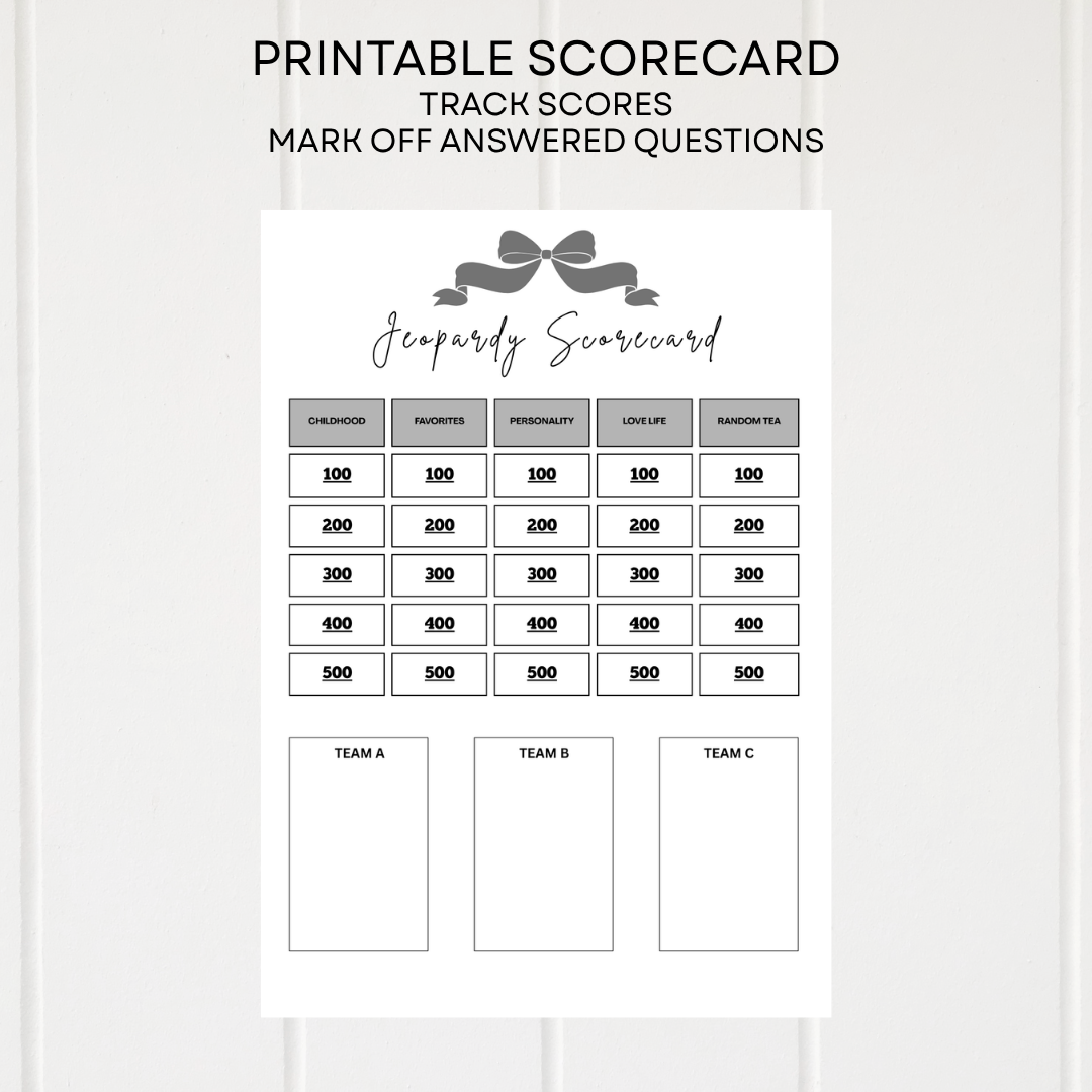 30th Birthday Jeopardy Game - Fully Editable Canva Template